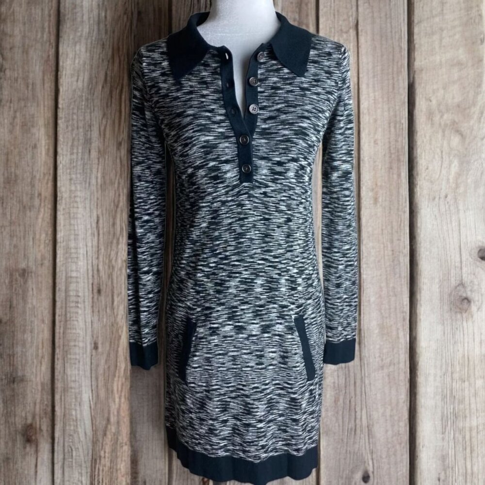 Missoni for Target Gray Black Collared Long Sleeve Sweater Dress Women's Sz XS
